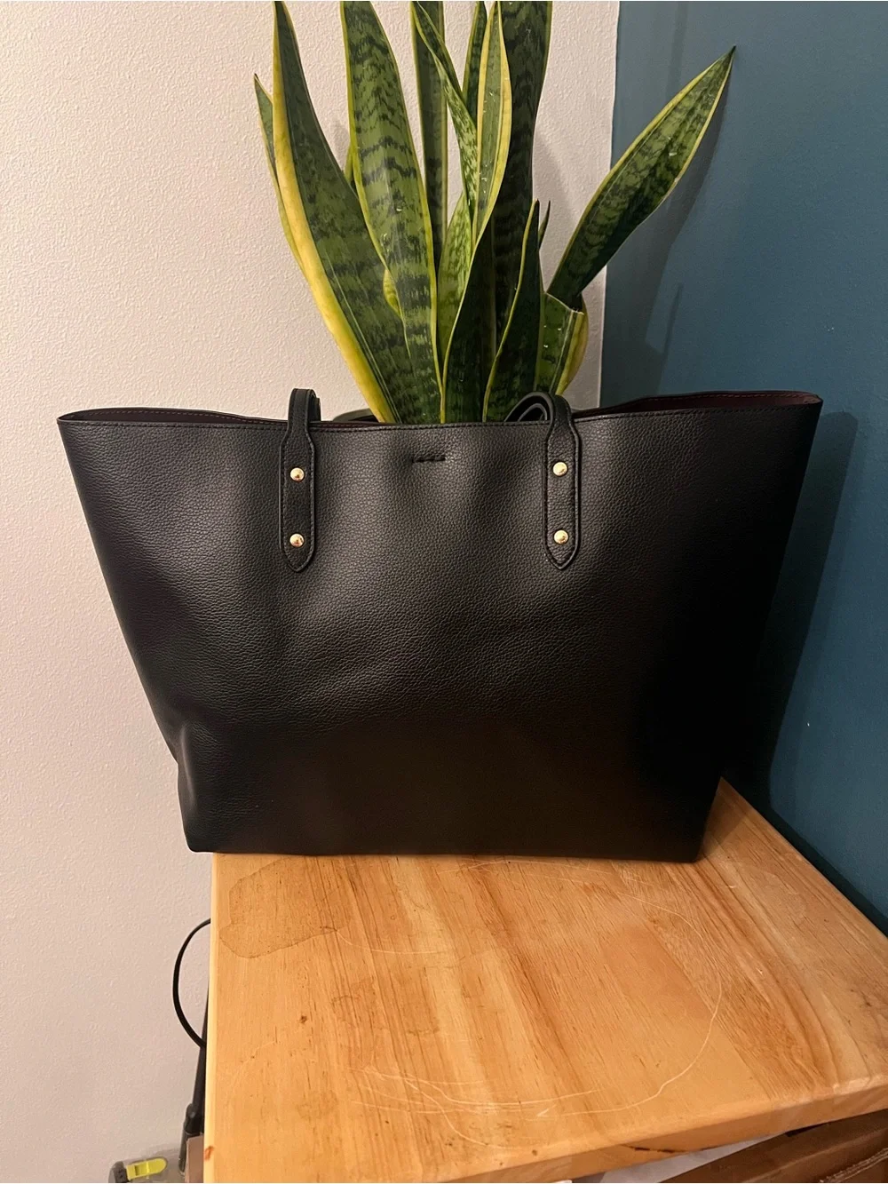 COACH Black Polished Pebble Leather Town Tote Bag (Style F72673) - Beautiful!